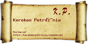 Kerekes Petrónia névjegykártya